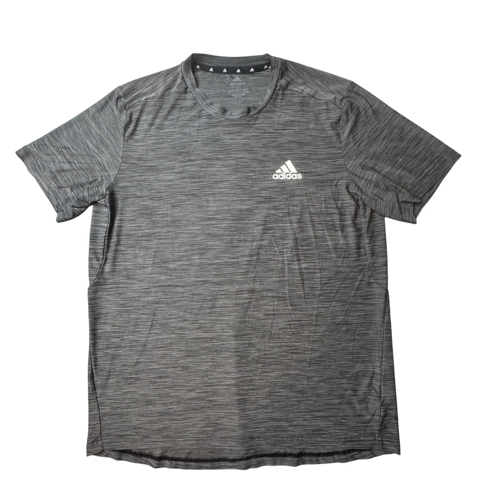 Adidas Shirt Mens L Gray Aeroready Primegreen‎ Space Dye Training Tee GM2074